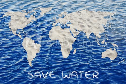 Fototapeta saving water: continents made of desert sand