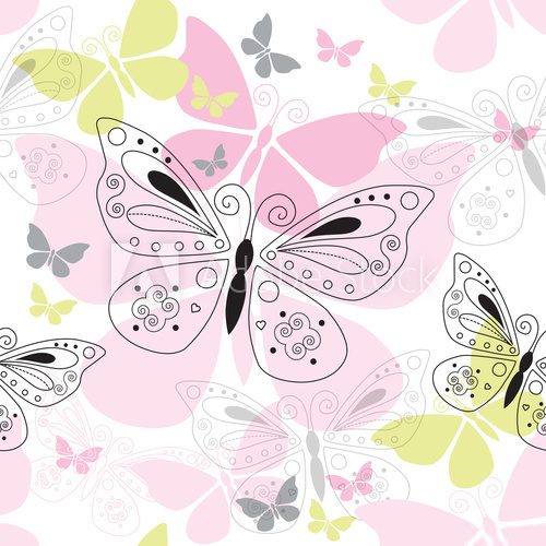 Fototapeta seamless butterfly pattern vector illustration
