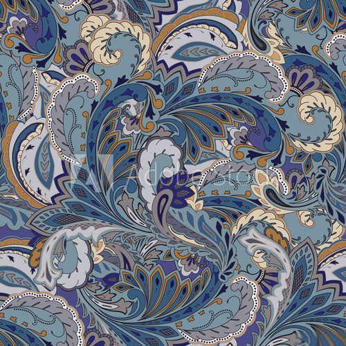 Fototapeta Seamless paisley pattern. Ethnic ornament, for fabric, textile, wrapping, wallpaper