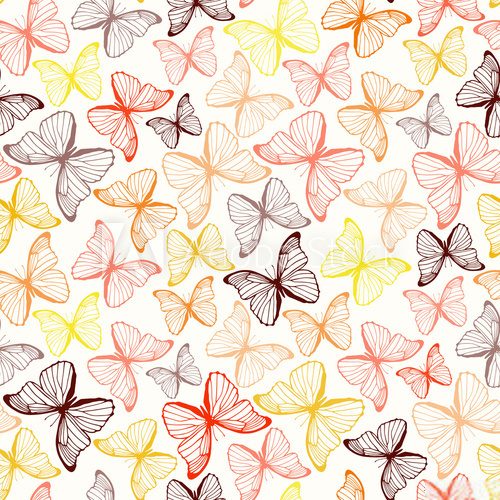 Fototapeta Seamless pattern with butterflies