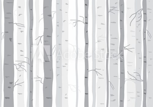 Fototapeta Seamless tree wallpaper, trees vector pattern