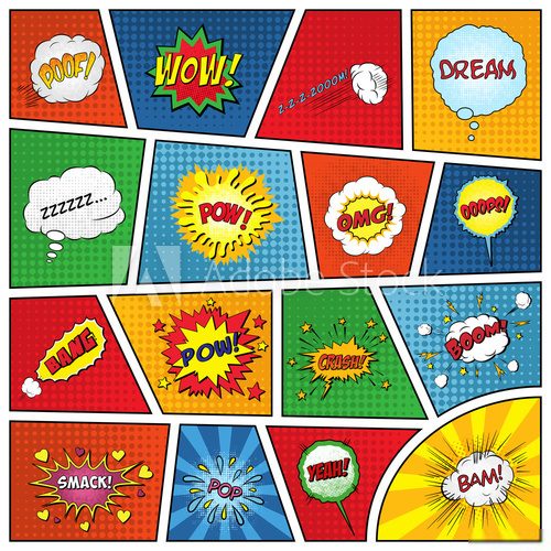 Fototapeta Set of comic sound effects