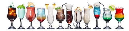 Fototapeta Set of summer cocktails