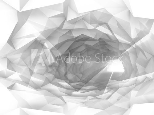 Fototapeta Shining white tunnel background with crystal relief