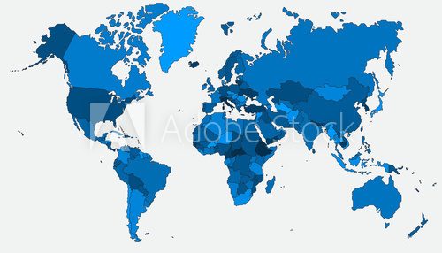 Fototapeta Simplicity straight outline line world map. Vector illustration.