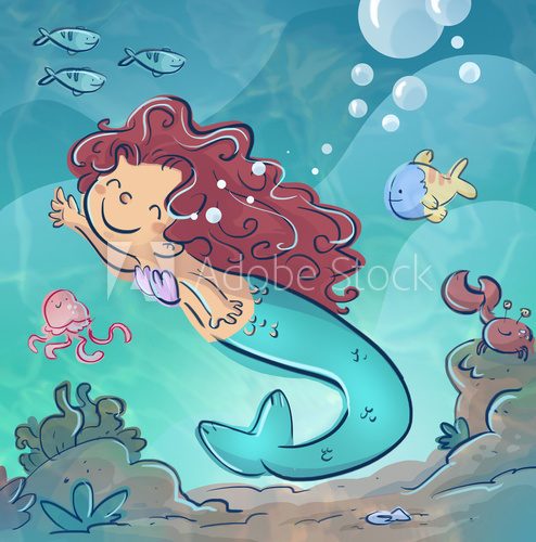 Fototapeta sirena en el mar