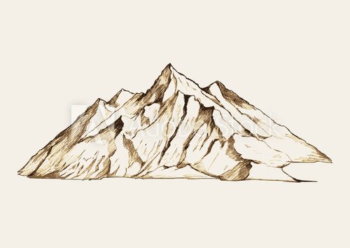 Fototapeta Sketch illustration of a mountain
