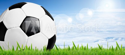 Fototapeta Soccer ball on field