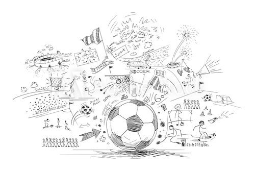 Fototapeta soccer doodle