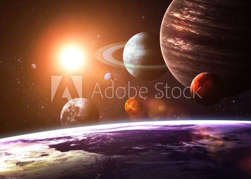 Fototapeta Solar system and space objects. Elements of this image furnished