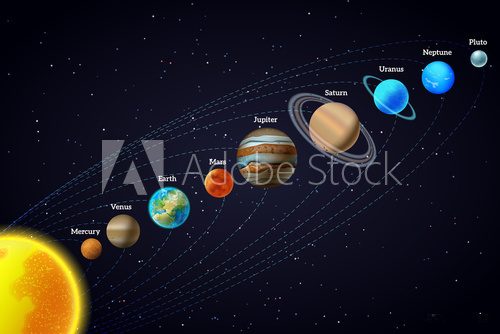 Fototapeta Solar system astronomy banner