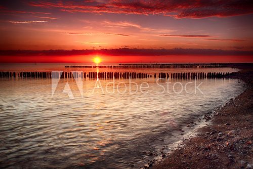 Fototapeta Sonnenuntergang an der Ostsee
