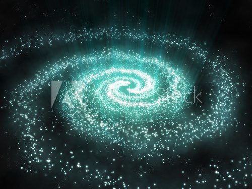 Fototapeta Space scene with swirl stars