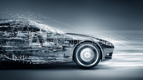Fototapeta speeding car concept