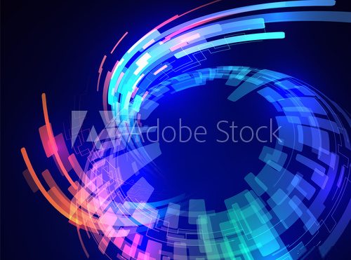 Fototapeta spherical surface, and ray of light, abstract image, vector illustration