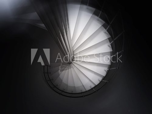 Fototapeta spiral stair 3D rendering