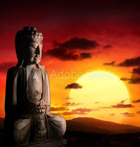 Fototapeta spiritual background of Asian culture with buddha
