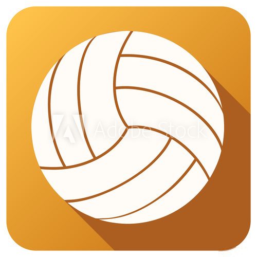 Fototapeta Sport icon with volleyball ball in flat style. Vector