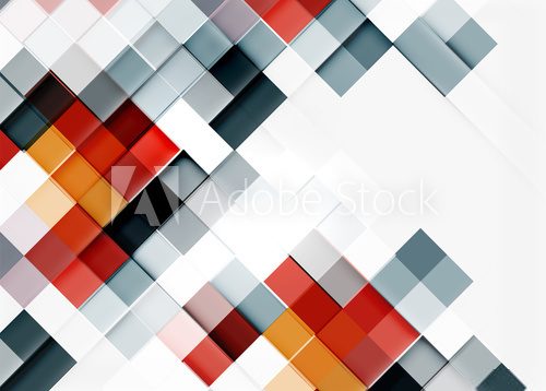 Fototapeta Square shape mosaic pattern design. Universal modern composition