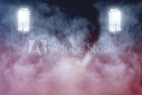 Fototapeta stadium lights and smoke