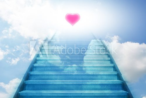 Fototapeta stairway going up to the heart