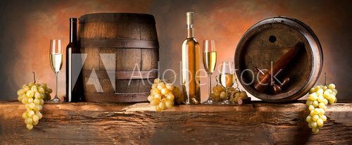 Fototapeta still life with white wine