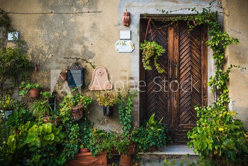 Fototapeta Street and corners of medieval Tuscan town, Lucignano (Arezzo) i