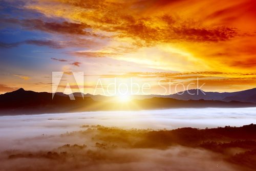 Fototapeta Sunrise in the mountains