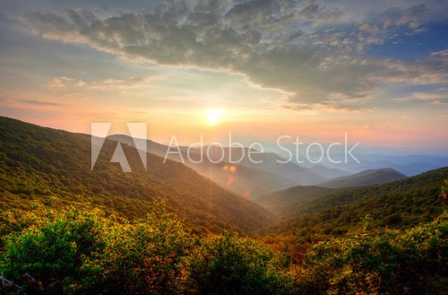 Fototapeta Sunset in the mountains
