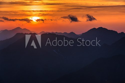 Fototapeta Sunset over the Fagaras Mountains, Southern Carpathians