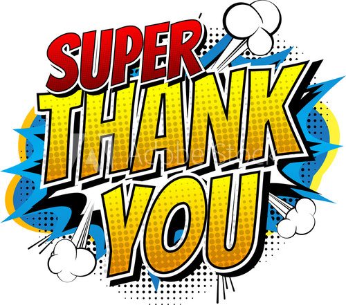 Fototapeta Super Thank You - Comic book style word isolated on white background.