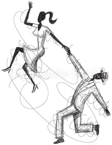 Fototapeta Swing Couple Sketch