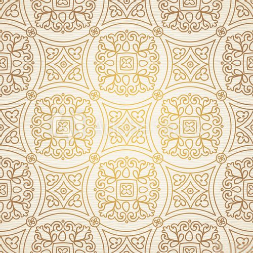 Fototapeta Symetryczne ornamenty w złoto-brązowej kolorystyce