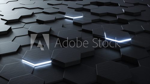 Fototapeta Technical 3D hexagonal background design