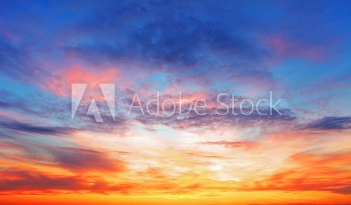 Fototapeta Texture of bright evening sky during sunset