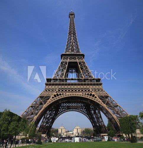 Fototapeta tour Eiffel et trocadÃ©ro en arriÃ¨re plan