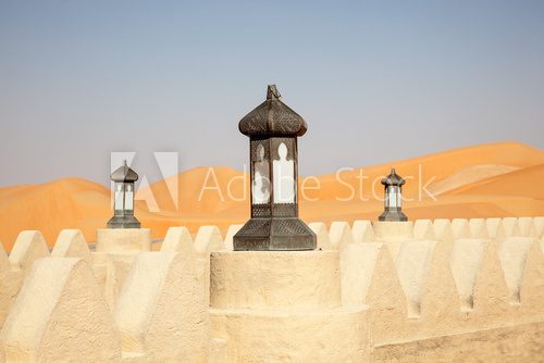 Fototapeta Traditional arabian style lamp in a desert resort
