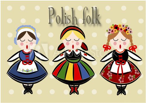 Fototapeta Traditional Polish Costume - Vector.
