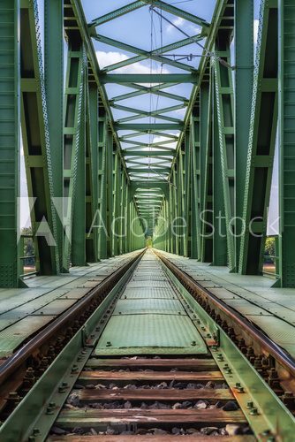 Fototapeta Train railway bridge.