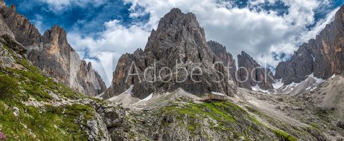 Fototapeta Trekking in Sassolungo and Sassopiatto, Dolomites