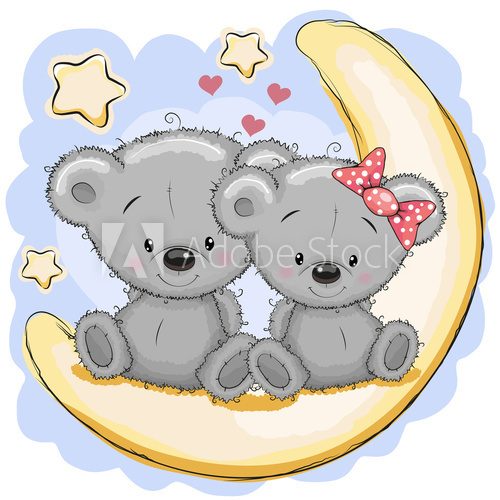 Fototapeta Two Bears on the moon