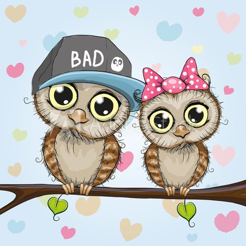 Fototapeta Two Cute Owls