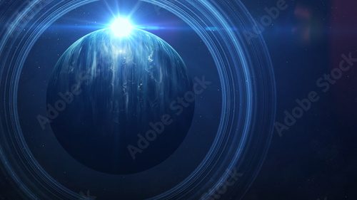 Fototapeta Universe scene with planets, stars and galaxies in outer space showing the beauty of space exploration. Elements furnished by NASA