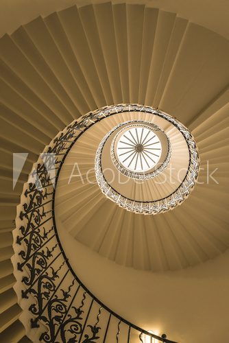 Fototapeta Upside view of a spiral staircase