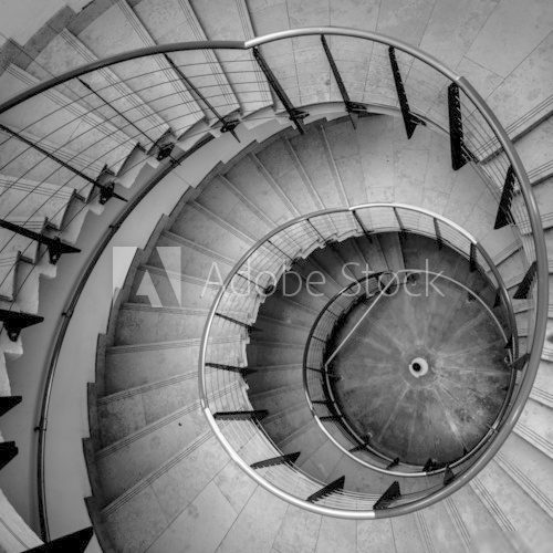 Fototapeta Upside view of a spiral staircase