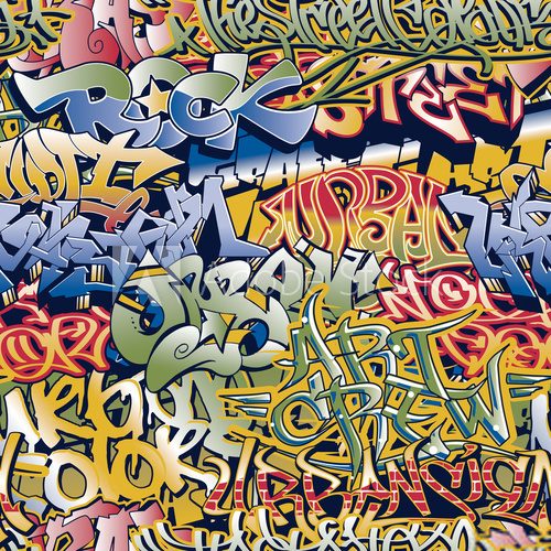 Fototapeta Urban graffiti vector seamless pattern