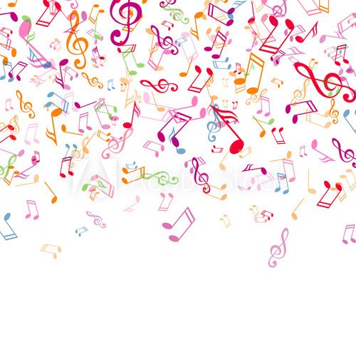 Fototapeta Vector Background with Colorful Music Notes