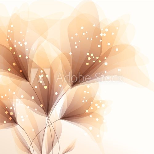 Fototapeta Vector background with pastel flowers