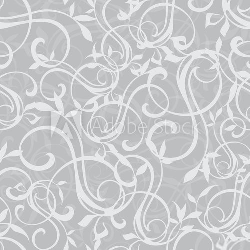 Fototapeta Vector Gray Swirly Texture Seamless Pattern