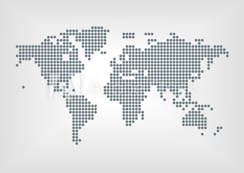 Fototapeta Vector illustration of dotted world map with all continent